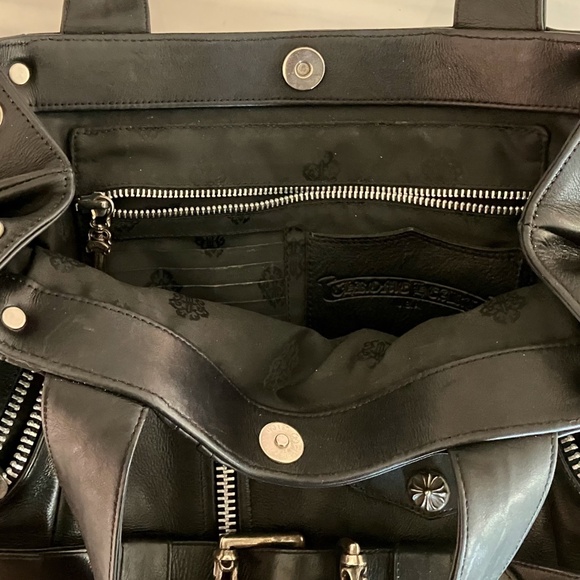 Chrome Hearts Large Size Black Leather JJ Dean Moto Shoulder Bag - Picture 3 of 11